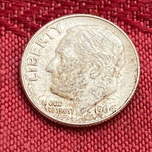 Vintage 1964 D Roosevelt Dime 90% Silver